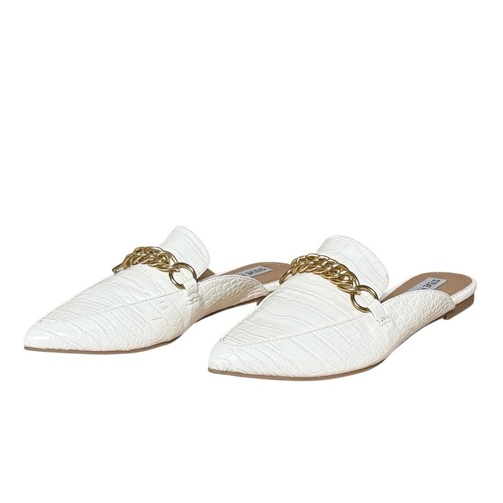 STEVE MADDEN Forever Chain
Pointed Toe Mule, Bone Croco Crocodile Texture Sz 7.5